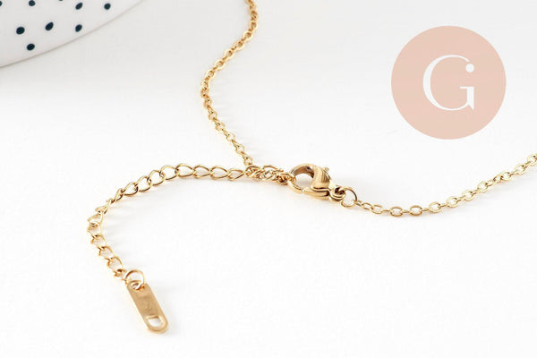 Collier médaille oeil protecteur turquoise ou noir zircon doré 304 inoxydable émaillé 45cm, cadeau anniversaire fête des mères, x1 (G8028)