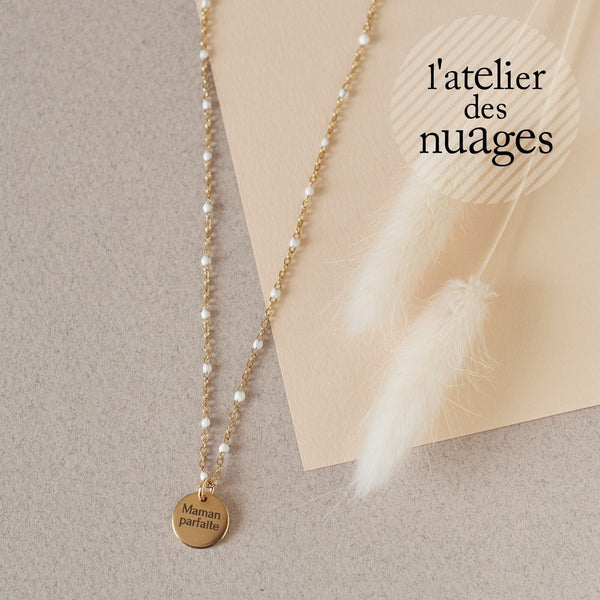 Collier médaille personnalisée chaine résine acier inoxydable 304 résistant à l'eau, x1 (ADN8)