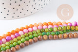 Collier nacre naturelle teinté fer argenté doré 42cm, x1 (G10536)