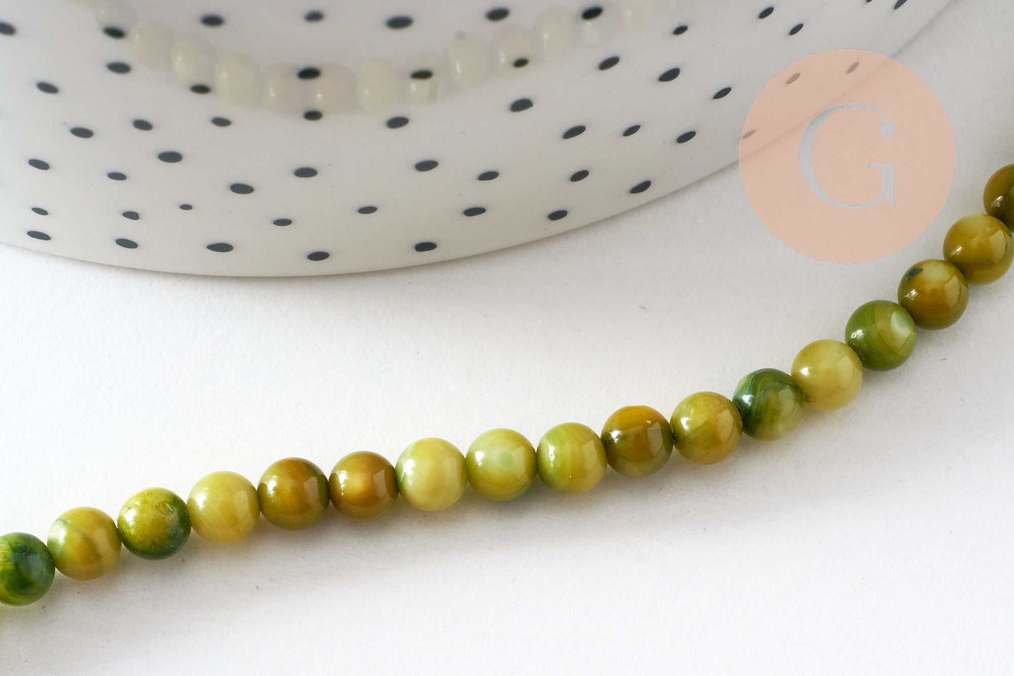 Collier nacre naturelle teinté fer argenté doré 42cm, x1 (G10536)