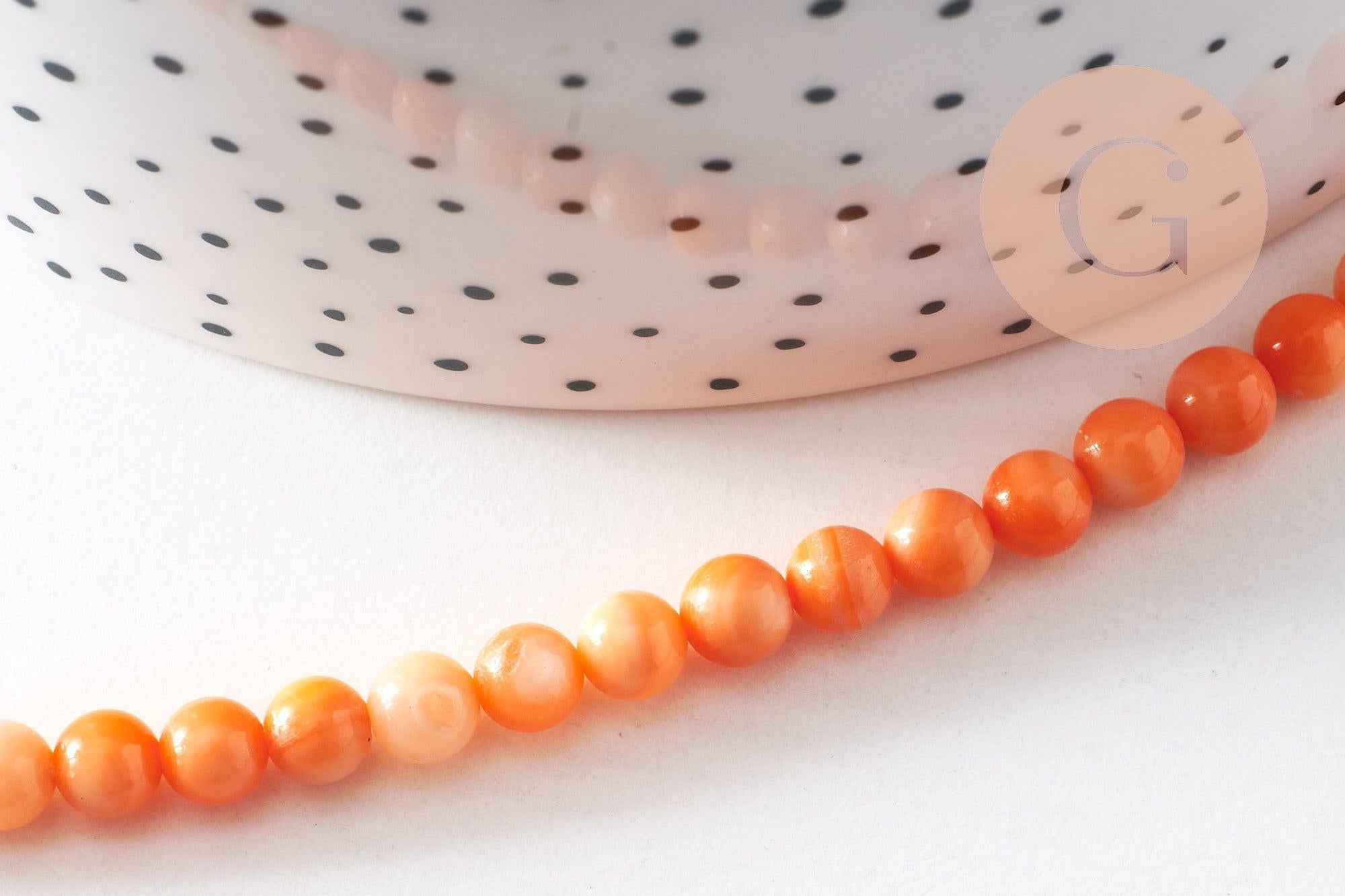 Collier nacre naturelle teinté fer argenté doré 42cm, x1 (G10536)