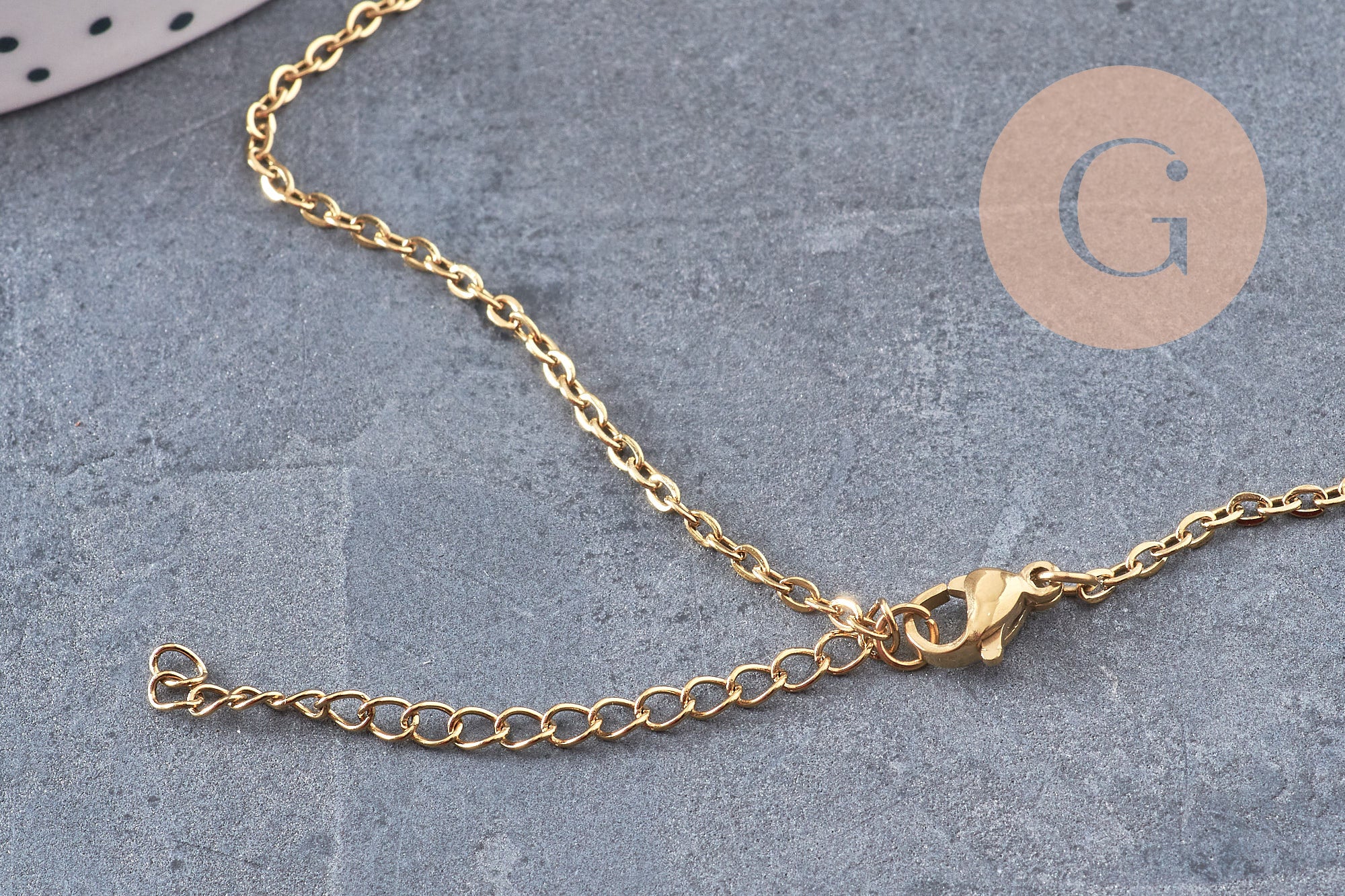 Collier pendentif rond rotatif personnalisable acier 304 inoxydable doré, x1 (G10928)