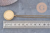 Collier pendentif rond rotatif personnalisable acier 304 inoxydable doré, x1 (G10928)