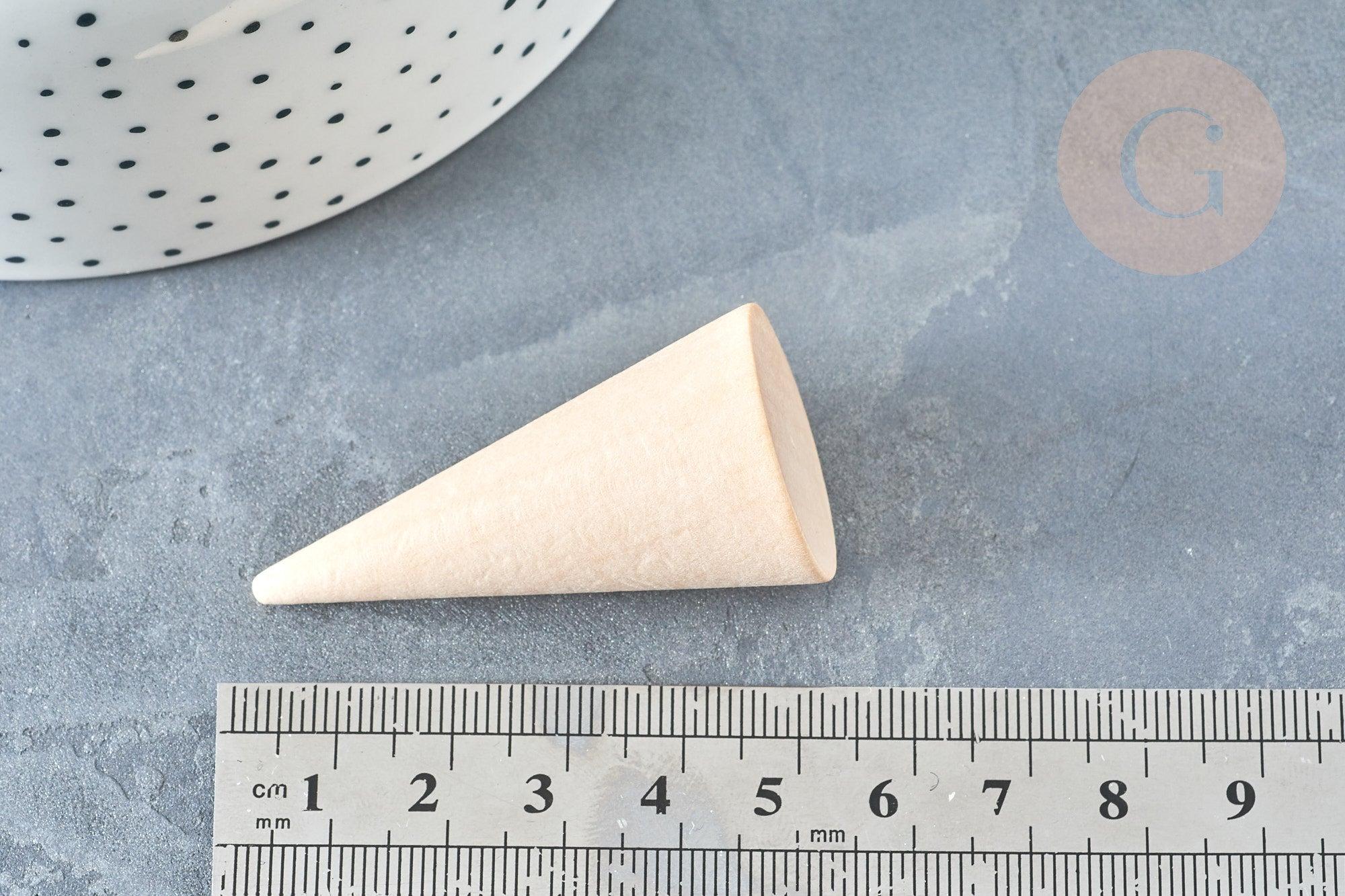 Cône en bois clair 50mm, présentoir à pour bague, présentoir bijoux pour marchés de créateurs, x1 G8116