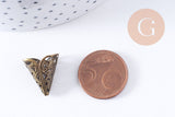 Cônes colerettes fer bronze dentelle 18mm, x20 (G10649)