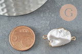 Connecteur Pendentif grosse perle naturelle eau douce Keshi 20-32mm, x1 (G1480)