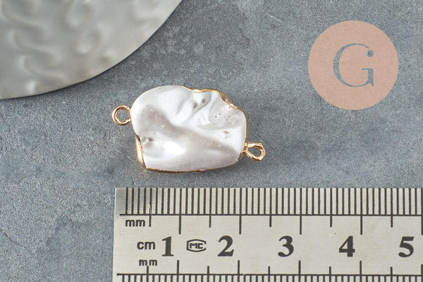 Connecteur Pendentif grosse perle naturelle eau douce Keshi 20-32mm, x1 (G1480)