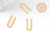 Connecteur U laiton brut, connecteurs, laiton brut, pendentif géométriques création bijoux, 19mm, x5 (G2561)