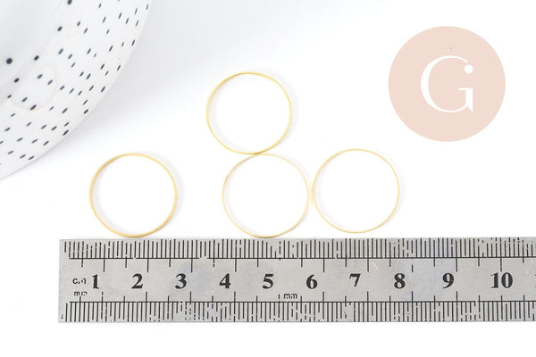 Connecteur anneau laiton doré 20mm, x10 (G8982)