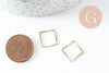 Connecteur carre laiton brut strié 12mm, pendentif géométrique création bijoux, x50 (G1468)