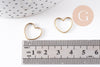 Connecteur coeur laiton brut 14mm, pendentif d'amour pour création bijoux, x10 (G10146)
