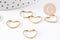 Connecteur coeur laiton brut 14mm, pendentif d'amour pour création bijoux, x10 (G10146)