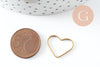 Connecteur coeur laiton brut 16mm, pendentif géométrique création bijoux, x10 (G2757)