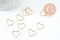 Connecteur coeur laiton brut 16mm, pendentif géométrique création bijoux, x10 (G2757)
