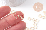 Connecteur croix laiton doré strié 24K 7.5mm, x10 (G10372)