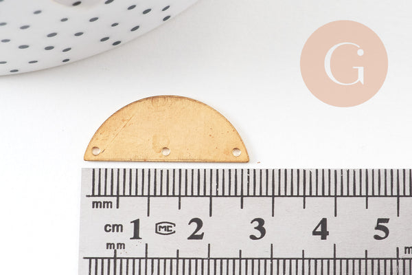 Connecteur demi-cercle laiton brut, connecteurs, laiton brut, pendentif géométriques création bijoux, 27mm, x5 G3231