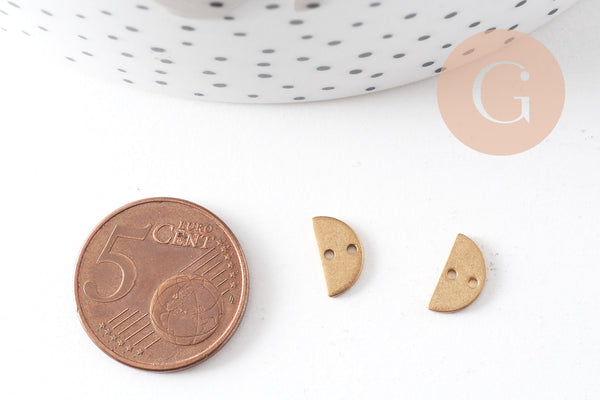 Connecteur demi-cercle laiton brut, connecteurs, laiton brut, pendentif géométriques création bijoux, x 10, 10x5mm, 19mm,G3125