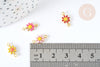 Connecteur fleur émaillée multicolore laiton doré 13mm, création de bijoux fantaisie marguerite,x1 G7384