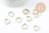 Connecteur hexagone laiton brut 15mm, pendentif géométrique création bijoux, x10 (G2761)