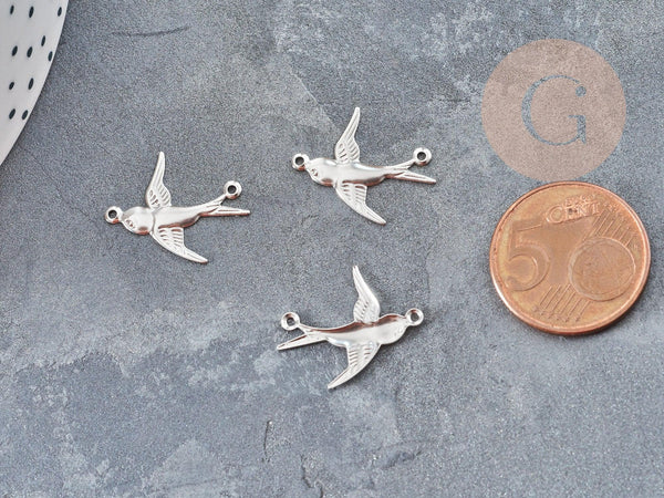 Connecteur hirondelle acier 201 inoxydable argenté 17.5mm, x1 (G9146)