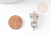 Connecteur léopard laiton doré et strass, pendentif qualité, pendentif doré, fermoir luxe,fabrication bijoux,29mm, x1 G4813