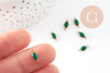 Connecteur ovale laiton brut émail vert, laiton doré, pendentif ovale, 10.5mm, x10 G3352