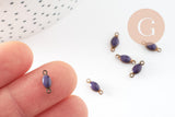 Connecteur ovale laiton brut émail violet 10.5mm, x10 (G8045)