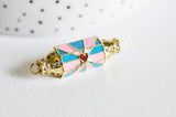 Connecteur tube talisman laiton doré 18K émaillé 37.5mm, x1 (G3540)