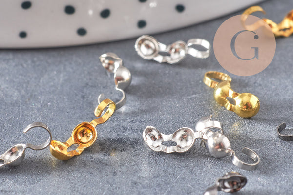 Connecteurs argentés dorés bronze, x5Gr (G1109)