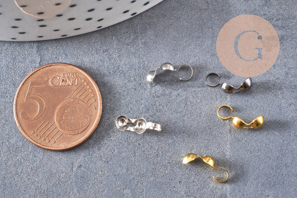 Connecteurs argentés dorés bronze, x5Gr (G1109)