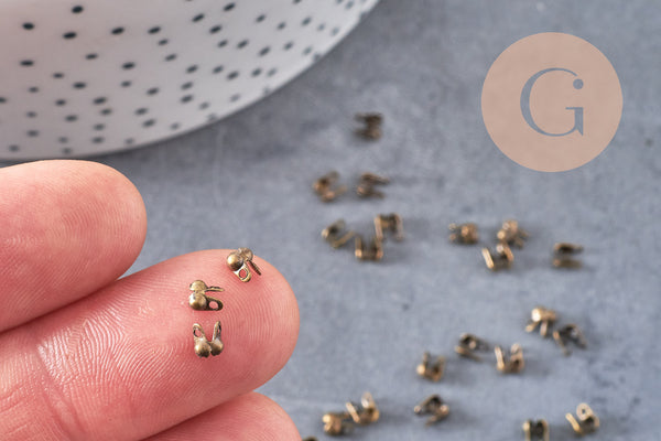 Connecteurs bronze avec trou 3mm, x10 (G0656)