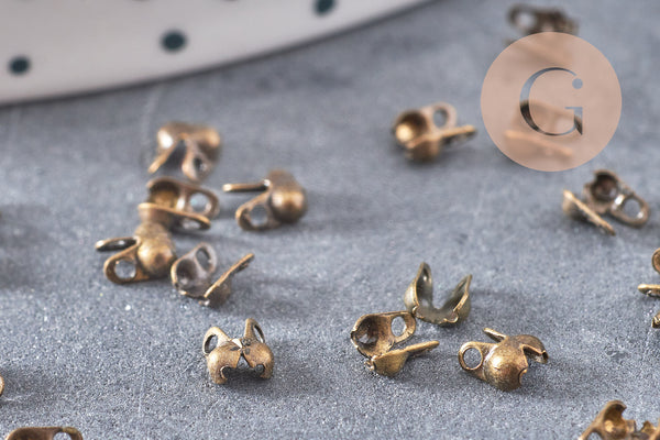 Connecteurs bronze avec trou 3mm, x10 (G0656)