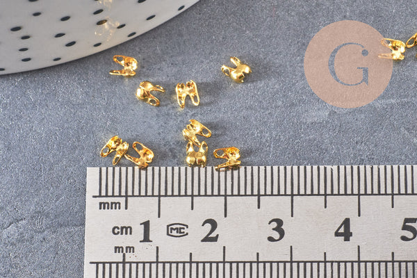 Connecteurs dorés avec trou 3mm, x 1gr (G2083)