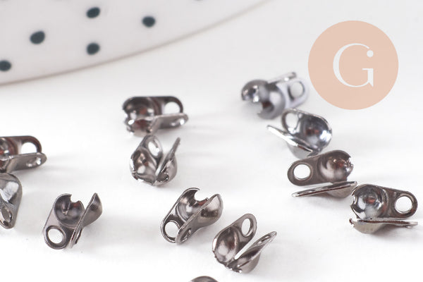 Connecteurs noir fer metalgun 6mm, x5gr (G1682)