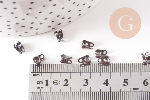 Connecteurs noir fer metalgun 6mm, x5gr (G1682)