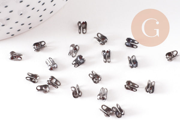 Connecteurs noir fer metalgun 6mm, x5gr (G1682)