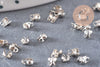 Connecteurs platine avec trou 3mm, apprêt chaine boule 1.5mm, x 1 gr (G3999)