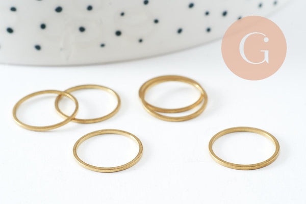 Connecteurs rond laiton brut 13mm, pendentif géométriques création bijoux, x50 (G0868)