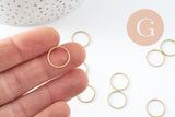 Connecteurs rond laiton brut 13mm, pendentif géométriques création bijoux, x50 (G0868)