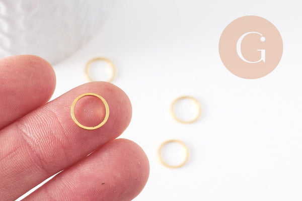 Connecteurs rond laiton doré 10mm, x10 (G0683)