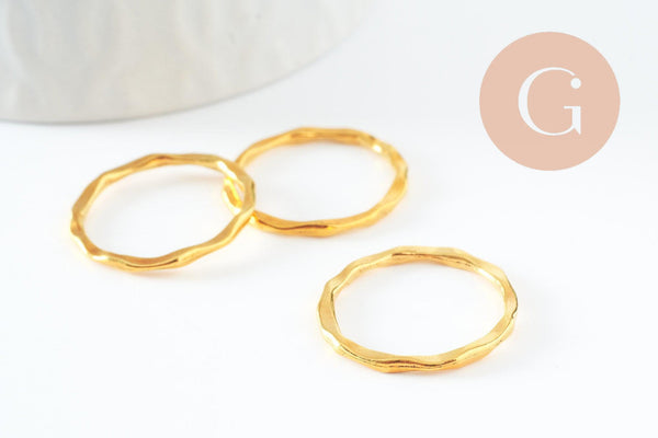 Connecteurs rond torsadé zamac doré 22mm, x10 (G3980)