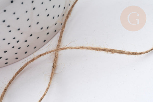 Corde de jute beige 1~2mm, x5 mètres (G7982)