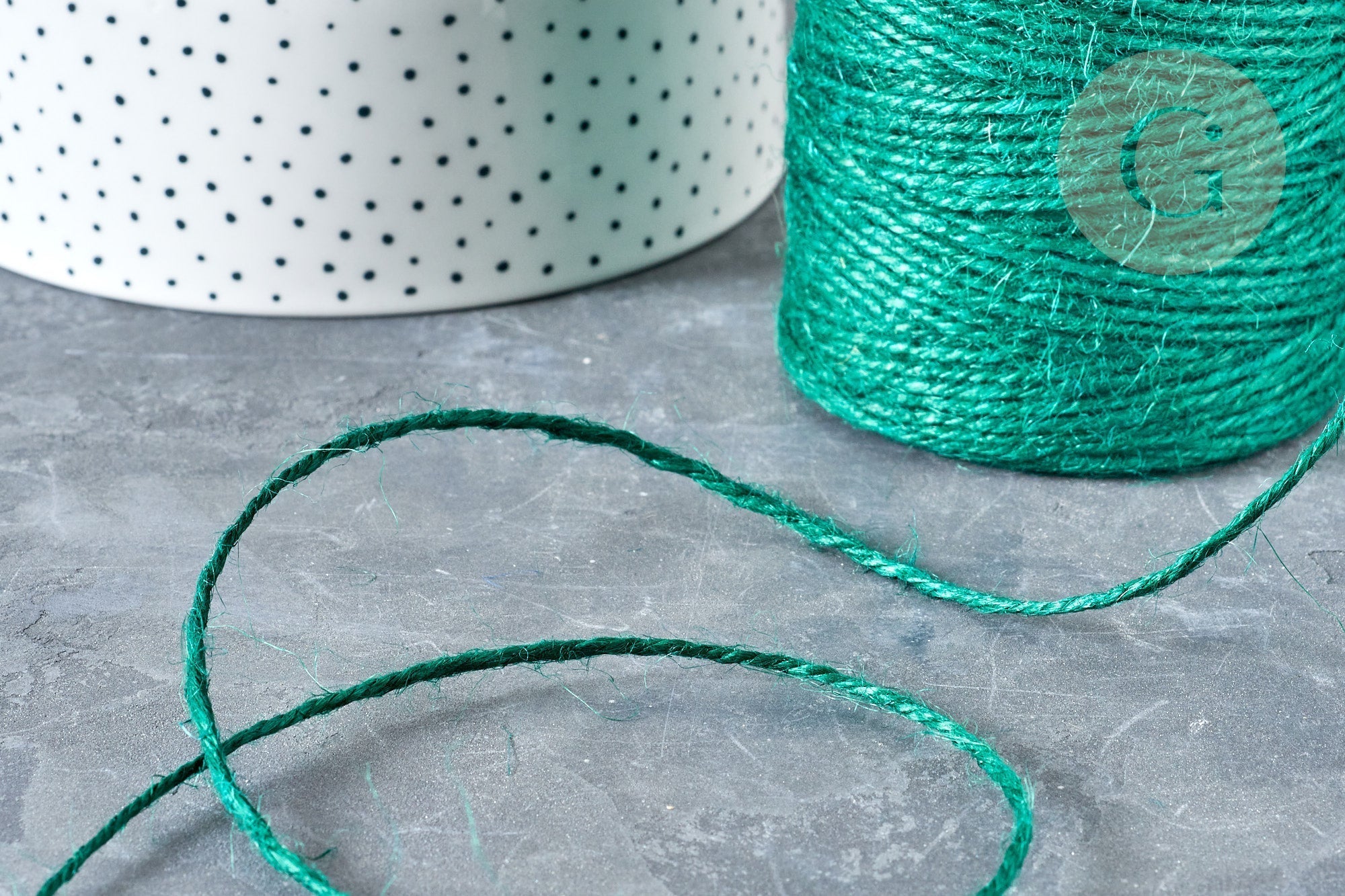 Corde de jute teintée vert 2m, x 5Mètres (G8098)