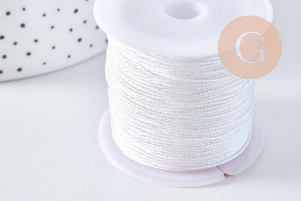 Cordon Bleu Métallisé 4 nuances polyester 0.8mm, cordon métallisé pour bijoux, x1 mètre (G10505)