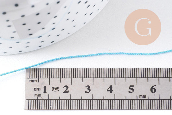 Cordon Bleu Métallisé 4 nuances polyester 0.8mm, cordon métallisé pour bijoux, x1 mètre (G10505)