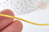 Cordon Jaune poussin fil doré métallisé en queue de nylon 1,5mm, cordon satiné création bijoux, x1 mètre G7469