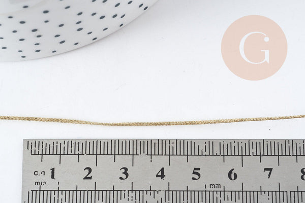 Cordon Métallique doré clair polyester 1mm, x1 mètre (G9094)