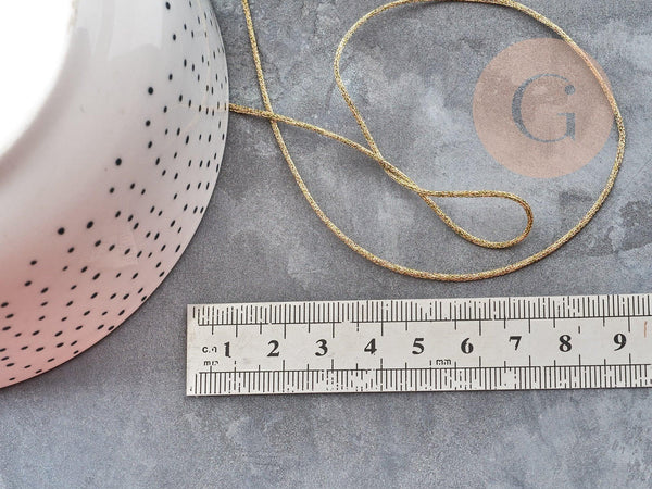 Cordon Métallique doré tressé polyester 1mm, x1 mètre (G9035)
