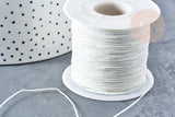 Cordon Polyester blanc cassé 0.5mm, cordon rond pour création bijoux micro macramé, x 1Mètres G8305