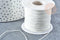 Cordon Polyester blanc cassé 0.5mm, cordon rond pour création bijoux micro macramé, x 1Mètres G8305